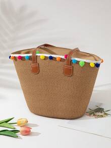 1 Sombrero Estilo Bohemio + 1 Bolso, Adecuado para Uso en Vacaciones - Ideas de color caqui - Ver 4