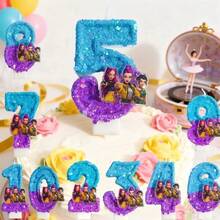 New 1-8 Number Birthday Candles, Original Dual-Color Gradient Anime Style Birthday Cake Number Party Decoration Candles - K - View 1