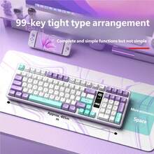 AOC Colorful Keyboard With Display Wireless Bluetooth Wired Three-Mode Gaming Keyboard Mechanical Feeling Computer Keyboards For PC Mac Laptop 99 Keys - View 4