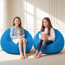 2-Leg Bean Bag Chair, Giant Bean Bag Chairs For Adults, Large Bean Bag Chairs With Memory Foam Filling, Large Bean Bag Chairs With Plush Cover - Gray - 白色 - 查看 1