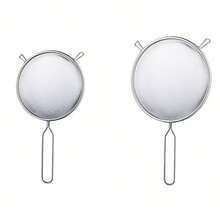 1pc/3pcs Stainless Steel Fine Mesh Strainer Set, Kitchen Sieve With Long Handle And Support Legs, Suitable For Flour, Rice, Tea, Juice, Oil, Food Filtering, Cooking, Baking, Dishwasher - Silver - View 19