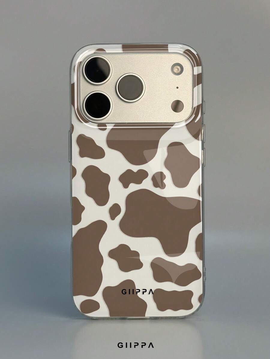 GIIPPA 1件白色底色不對稱棕色圖案設計手機殼,適用於Phone 17 Pro Max,兼容Phone 16 Pro Max、15 Pro Max、14 Pro Max,韓式高端時尚趣味手機殼,兼容11/12/13/14/15/16 Pro Max Plus,優雅設計適合男女,聖誕節、情人節、復活節、婚禮季和生日送給女友的完美禮物! - 彩色 - 查看 1