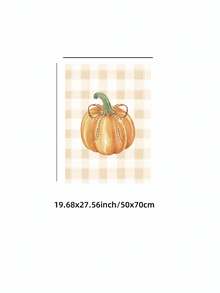 1pc Frameless Watercolor Pumpkin With Bow Plaid Fall Cozy Autumn Wall Art Poster Print For Apartment Living Room Bedroom Dorm Party Decor, Room Decor, Prints For Wall - Frameless - View 13