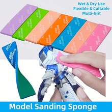 3pcs 400 Grit 1000 Grit 2000 Grit Model Making Sandpaper Sponge, 3mm Thick Model Tool Manual Sanding Block, Dry And Wet Use, Reusable - A - View 4