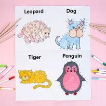 1Pc Children's Animal Connect-The-Dots Coloring Book, 3-12 Years Old Educational Drawing Book, Hand-Eye Coordination Exercise, Back To School Gift And Present - Multicolor - View 4