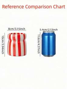 1pc Striped Ceramic Storage Jar, Kitchen Utensil Holder, Tableware Organizer, Multi-Color Striped Pattern, Suitable For Kitchen Storage, Tableware Organization, Home Decor, Back To School Supplies, Holiday Gifts - Multicolor - View 19