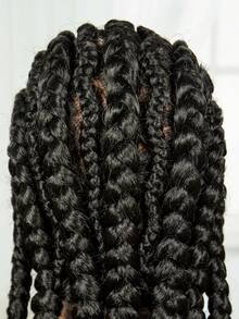 A ANYTIME Peluca de Dreadlocks Largos Africanos de Moda Trenzados a Mano de Encaje Completo de Alta Gama - Negro - Ver 7