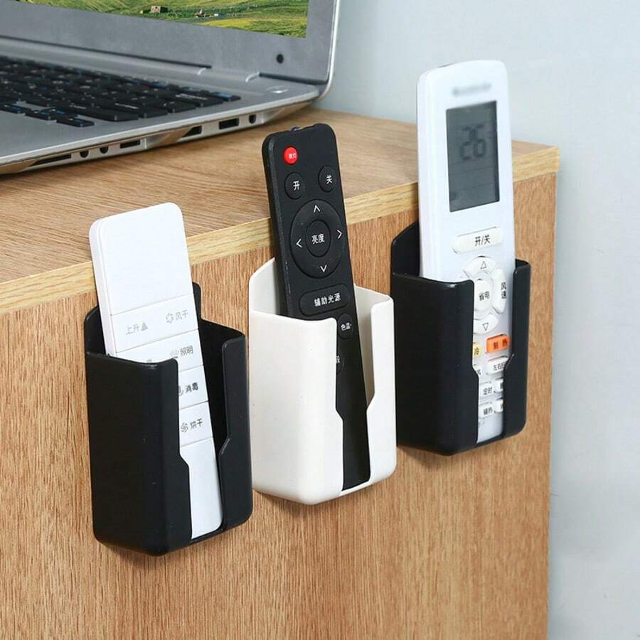 1/2/3/5/6/7件組 磁吸遙控器收納架,壁掛式免鑽孔自黏式收納,適用於電視與冷氣遙控器,安裝簡易,黑色橢圓設計,強吸附力,居家遙控器收納架 - 彩色 - 查看 1