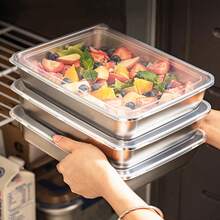 Stainless Steel Food Storage Container Set With Clear Lids, Ideal For Storing Meat, Fruits, And Vegetables-Perfect For Camping, Outdoor Activities, And Home Use; Stackable Kitchen Storage Containers. Halloween, Mother's Day - Multicolor - View 2