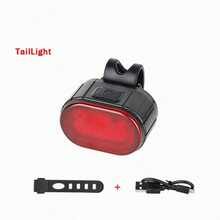 1 pieza Luz delantera de bicicleta recargable con luz trasera, 4 modos, impermeable, adecuada para camping al aire libre, iluminación de para montar de noche - Luz de bicicleta - Ver 11