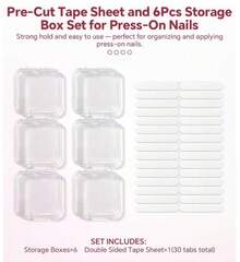 24pcs Transparent Nail Art Storage Box, Plastic False Nail Display With Safety Lock Lid, Stackable Nail Organizer Press-On Nails, Acrylic Nail Tips, Nail Decorations And Salon Accessories, Great Women, Holidays - Clear - View 8