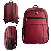 Mochila Unissex Notebook Resistente para Viagem ou Escola - Vermelho - Visão 4
