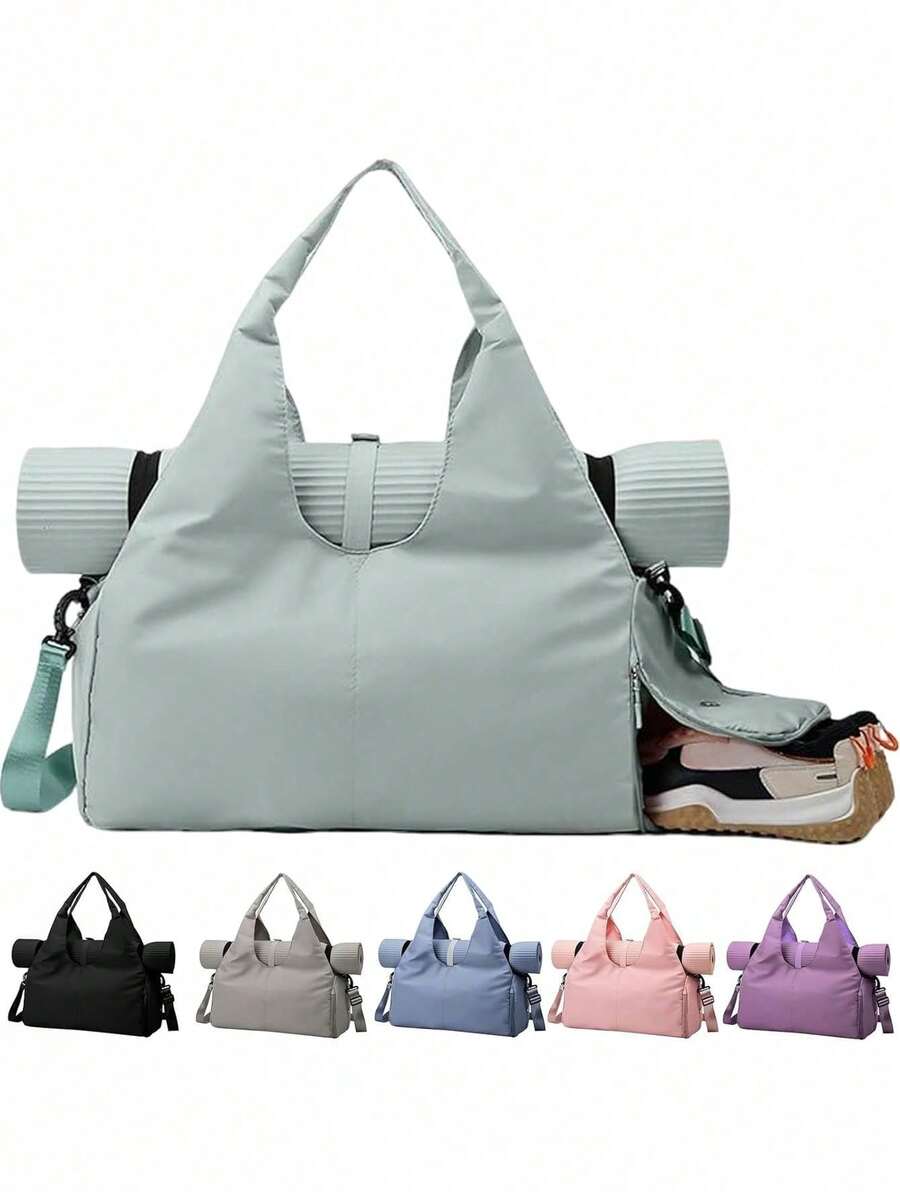 Women's Gym Bag, Large Capacity Handbag, Yoga Bag, Yoga Mat Shoulder Bag, Lightweight Fabric Hobo Tote Bag, Foldable Travel Bag, Suitcase - 明亮的 - 查看 1