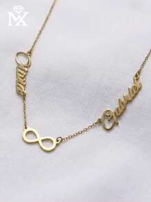 Personalized Custom Name Necklace, Couple Name Necklace With Infinity Symbol, Gift For Wife, Double Name Necklace, Mother Child Jewelry, Anniversary Gift - Multicolor - View 5
