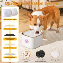 3L Cat Water Fountain, Automatic Pet Water Dispenser With Circulation Filtration System, Ultra-Quiet Water Pump, Large Capacity Cat And Small Dog Water Dispenser - 3L - View 3