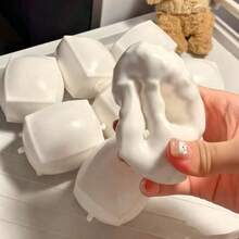 酥脆豆腐手工球 積木填充脆骨聲擠壓玩具 ASMR 聲控玩具，適合青少年與成人紓壓，生日禮物、節日禮物、派對禮物，聖誕禮物首選擠壓玩具，情緒療癒玩具 - 彩色 - 查看 4