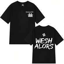Camiseta Estampada Gira Jul 2026 para Hombres y Mujeres Moda Y2K Tops Verano Manga Corta Algodón Hip Hop Camisetas Oversize Streetwear - Negro - Ver 1