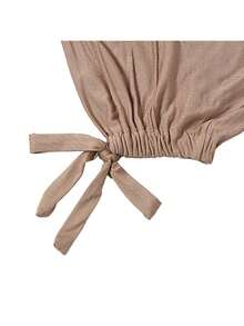 1pc Women's Solid Color Elastic Band Adjustable Scarf Beanie Hat - A-light Khaki (Upgraded Version) - View 7