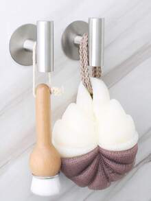 1/2 Paquete de ganchos de pared de acero inoxidable plateado sin taladro, impermeables, adecuados para baño y cocina, fácil instalación sin herramientas. Pueden colgar abrigos, sombreros, toallas, batas de baño, mochilas, llaves y artículos de tocador. Perfecto para entrada, vestidor, inquilinos y decoración del hogar. - Plateado - Ver 14