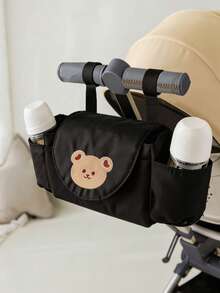 1 buah Tas Penyimpanan Gantung Multifungsi untuk Kereta Bayi, Desain Cetak Kartun Lucu, Cocok untuk Sebagian Besar Kereta Bayi, Praktis untuk Membawa Perlengkapan Bayi Saat Bepergian - Tas kereta dorong bayi - View 1