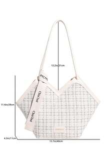 Dedoo Textured New Handbag European And American Style Versatile Shoulder Bag Fashion Style (Scarf Pattern, Style And Color Randomly Shipped) - White - View 2