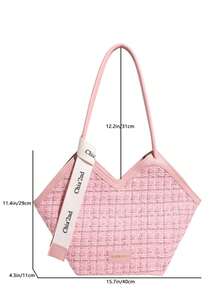 Dedoo Textured New Handbag European And American Style Versatile Shoulder Bag Fashionable Design (Scarf Pattern, Style And Color Randomly Shipped) - Pink - View 2