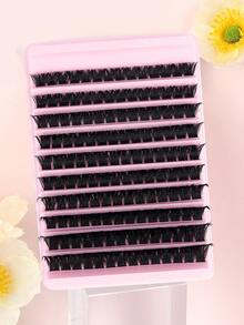 MAANGE 140 Clusters 160P Fluffy False Eyelashes, 8-16mm, Large Capacity, Anime-Style Lightweight Cluster False Eyelashes, Mixed Length, Cluster Eyelash Extensions, Thick And Voluminous Single False Eyelashes, Suitable For Home Use, Creating Thick, Fluffy And Natural Makeup, DIY Home Makeup, Large Capacity Single Eyelash Book, False Eyelashes, Eyelash Clusters, Eyelashes, Fluffy Eyelashes - Black - View 2