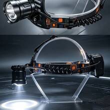 1,000,000 Lumens Ultra-Powerful 18650 Rechargeable High-Power LED Headlight, Suitable For Fishing, Professional Engineering, Waterproof Camping And More - Black - View 8