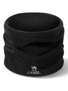 CAMEL CROWN Topi dan Syal Bulu Domba 2-in-1, Musim Gugur/Musim Dingin, Model Baru Tebal, Hangat, Tahan Angin, Ukuran Besar - Hitam - View 4