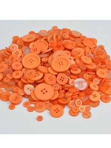 1 Paquete 50g/300g Botones Redondos de Resina de Colores Mixtos Material de Manualidades para Pintura de Botones Hechos a Mano Kit de Decoración DIY - Naranja 50 g - Ver 11