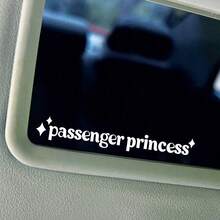 Pegatina reflectante para coche, hermosa pegatina de texto "Princesa de pasajero", pegatina para interior de coche, pegatina de decoración del hogar, adecuada para coche, decoración del hogar, decoración de fiesta - A - Ver 1