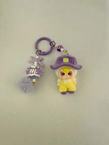 Unisex Adult Keychain, Flocked, Solid Plastic, Fashionable Cute Cartoon (Accessory Pattern & Color Random) - Multicolor - View 16