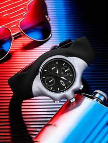 Reloj de Marca Premium: Diseño de Ojo de Demonio, Estilo Falso de Tres Ojos, Reloj de Cuarzo de Lujo, Estilo Retro de Moda, Adecuado para Hombres, Reloj de Negocios de Moda para Hombres, Regalo Perfecto para Vacaciones y Cumpleaños - Oro rosa - Ver 7