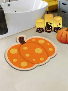 1pc Polka Dot Pumpkin Floor Mat, Living Room Rug, Carpet, Area Rug, Small Area Rug, Home Decor, Washable Rug, Halloween Gift - Polka Dot Pumpkin - View 5