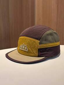 1pc Men's Embroidered Mountain Quick-Dry Mesh Cap, Adjustable Sun Protection Casual Hat, Suitable For Spring/Autumn Travel, Beach Vacation - Multicolor - View 12