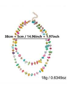 Summer Dopamine Colorful Beaded Creative Design Necklace - Women's Daily Versatile Layered Earrings - Multicolor - View 9