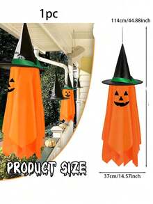 1/2pcs Halloween Hanging Pumpkin Ghost Decorations, Outdoor Use, Cute Orange Pumpkin Ghost Decor, Suitable For Children's Outdoor Garden And Trees - Orange Halloween Ornaments - View 8