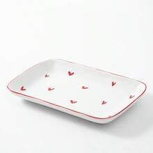 1 pieza Plato rectangular de cerámica de 8*5 pulgadas, platos apilables para cena, platos para pasta y postre para aperitivos, sushi, frutas - Microondas/Horno/Lavavajillas, perfecto para desayuno, té de la tarde, fiesta de cumpleaños - Multicolor - Ver 15