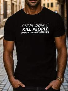 Dads With Daughters Do Print T Shirt, Tees For Men, Casual Short Sleeve T-Shirt For Summer - 白色 - 查看 6