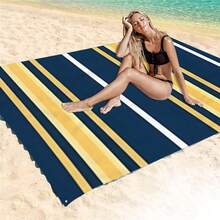 1pc Artistic Striped Pattern Beach Mat, Extra Large Beach Mat, Lightweight And Durable. Perfect For Travel, Camping And Picnic. Adult Extra Large Size. Perfect For Beach And Outdoor Adventure (Not A Beach Towel) - Multicolor - View 5