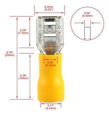 Yellow Insulated Faston Type Female Terminal Plug 100 Pcs - Yellow - View 5