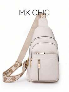 Bolso bandolera mini coreano de moda, bolso de lona informal para hombres y mujeres - Marrón - Ver 1