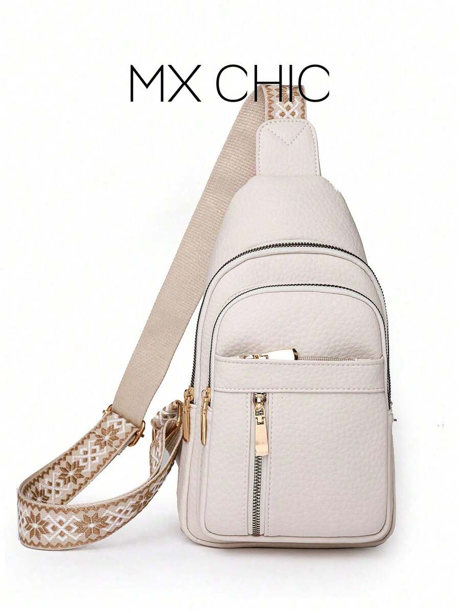 Bolso bandolera mini coreano de moda, bolso de lona informal para hombres y mujeres - Marrón - Ver 1