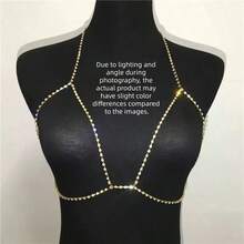 1pc Crystal Body Chain Necklace, Rhinestone Bra Chain, Sexy Bikini Body Jewelry For Nightclub - Body Chain - View 4