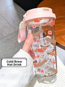 1 Stück/5 Stücke 500ml süßer Dackel-Themen-Reisebecher, 500ml Kunststoffbecher mit Strohhalm und Schlüsselband, auslaufsicherer Klappdeckel, Kaltbrüh-Heißgetränk-Eiskaffee-Wasserbecher, geeignet für Hundeliebhaber zum täglichen Gebrauch - Mehrfarbiger Dackel - Übersicht 5
