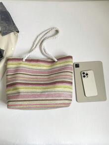 Large Capacity Handbag For Women, New Minimalist Commuter Shoulder Tote Bag - Multicolor - View 3