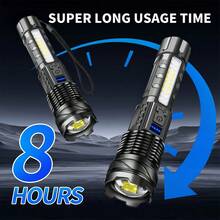 2pcs Rechargeable LED Flashlight, Ultra Bright High Lumen, 7 Modes, USB Powered, Zoomable, Suitable For Emergency Power Outage And Outdoor Camping, Includes Charging Cable, Perfect For Camping And Hiking - Multicolor - View 6