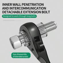 BAOLIAN Heavy Duty Multi-Function Ratchet Wrench, Adjustable Pointed Tail Dual-Direction Multi-Function Socket Wrench, Heavy Duty Carbon Steel Ratchet Wrench, Dual-Use Automatic Plum Socket, Pointed Tail Design For Prying - Pointed-tail Ratchet Wrench - View 5