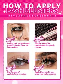 760 Piece Wet Cartoon Eyelash Extension Set, 10-16mm Pointed Cartoon Eyelashes, Portable And Easy To DIY, Suitable For Home, Travel And Multi Scene Makeup, Lashes With Spikes,Spike Lashes,Cat Eye Lashes - D - View 7