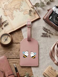 1pc Bee Pattern Luggage Tag, PU Material, Carnival Cruise Luggage Tag, Personalized Luggage Tag, Cute Luggage Tag, Luggage Identification Tag, Address Card Boarding Pass, Portable Label, Travel And Outing Essential Card Holder Luggage Tag, Flight University Luggage Tag, Backpack Anti-Loss Privacy Protection - Multicolor - View 15